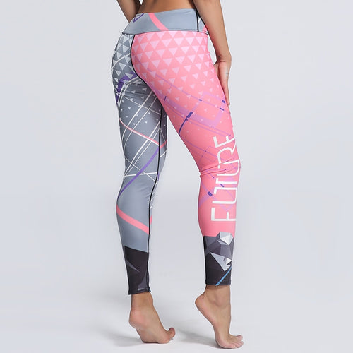 Multicolor Leggings Women Workout Pants Fashion Triangle Print Letter Stripe Slim Leggings Plus Size eprolo