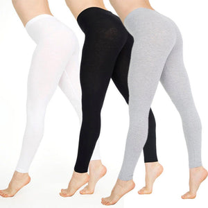 Womens Casual Ankle-length Leggings Elastic Waist Cotton Leggings Female Women Clothing Plus Size 2XL eprolo