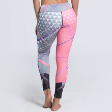Load image into Gallery viewer, Multicolor Leggings Women Workout Pants Fashion Triangle Print Letter Stripe Slim Leggings Plus Size eprolo