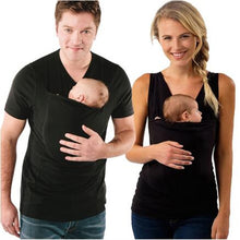Load image into Gallery viewer, Multifunction Shirts Plus Size Baby Carrier Clothing Kangaroo T-Shirt For Father Mother With Baby Short-sleeve Big Pocket Tops eprolo