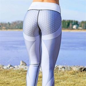Mesh Pattern Print Leggings Fitness Leggings For Women Sporting Workout Leggins Jogging Elastic Slim Black White Pants eprolo