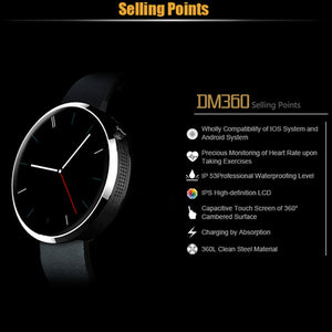 Beseneur DM360 Smart Watch Heart Rate Monitor Pedometer Sports Watches For Android IOS Wearable Devices Smartwatch for Men Women eprolo