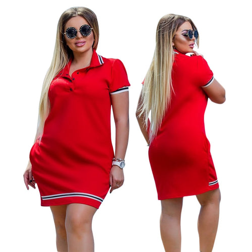 Women Polo Above Knee Mini Dress, curvy plus size eprolo