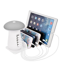 Load image into Gallery viewer, Leebote Multiple USB Phone Charger Mushroom Night Lamp Charging Station Dock QC 3.0 Quick Charger for Mobile Phone and Tablet eprolo