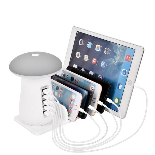 Leebote Multiple USB Phone Charger Mushroom Night Lamp Charging Station Dock QC 3.0 Quick Charger for Mobile Phone and Tablet eprolo