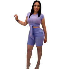 Load image into Gallery viewer, Sexy  Crop Short Top and Slim Shorts Set. Curvy size eprolo