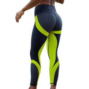 Mesh Pattern Print Leggings Fitness Leggings For Women Sporting Workout Leggins Jogging Elastic Slim Black White Pants eprolo