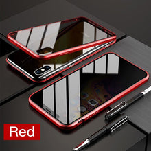 Load image into Gallery viewer, Privacy Magnetische Gehard Glas Case voor iPhone X XS MAX 8 7 Plus Anti Peep Telefoon Shell 360 Volledige Shockproof protector Clear Capa eprolo