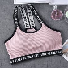 Load image into Gallery viewer, Sports Bra One Size High Elastic Stretch Sports Top Bra Cotton Letters Sports Wear For Women Gym Yoga Bra Running Tops Fitness eprolo
