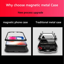 Load image into Gallery viewer, Metal Magnetic Case For iPhone XR XS MAX X 8 Plus 7 10 Tempered Glass Back Magnet Cases Cover For iPhone 7 6 6S Plus Case eprolo