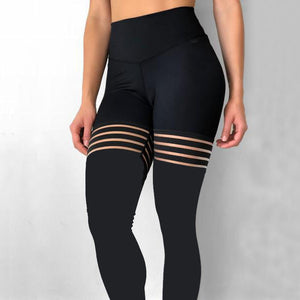 Quality Leggings Women Black Spliced Socks Leggins Hollow Elastic Workout Thick Fitness Skinny Leggings eprolo