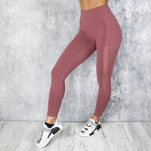Load image into Gallery viewer, Fitness Women Leggings New Casual Sexy Pocket High Waist Mesh Stitching Leggings Polyester Exercise Slim Leggings eprolo