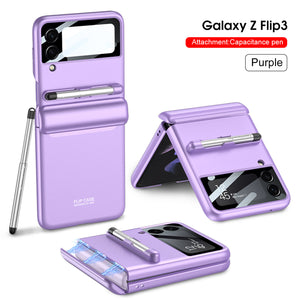 For Samsung Galaxy Z Flip3 Mobile Phone Cases Folding Screen Flip3 Protective Cover To Send Stylus Magnetic Suction Flip Phone Cover eprolo