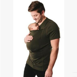 Multifunction Shirts Plus Size Baby Carrier Clothing Kangaroo T-Shirt For Father Mother With Baby Short-sleeve Big Pocket Tops eprolo