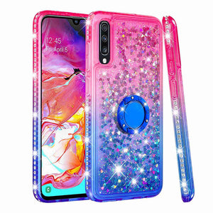 Case For Samsung Galaxy A6 (2018) / A6+ (2018) / A5(2017) Shockproof / Rhinestone / Flowing Liquid Back Cover Glitter Shine / Color Gradient Soft TPU Rasmarv
