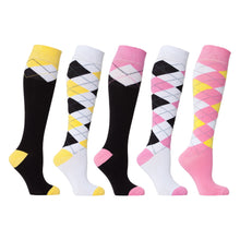 Load image into Gallery viewer, Women&#39;s Mixed &amp; Match Argyle Knee High Socks Set - Rasmarv