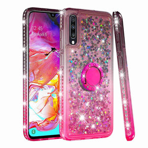Case For Samsung Galaxy A6 (2018) / A6+ (2018) / A5(2017) Shockproof / Rhinestone / Flowing Liquid Back Cover Glitter Shine / Color Gradient Soft TPU Rasmarv